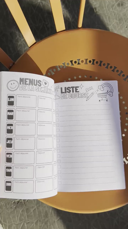 Mes menus de la semaine : Votre livre Personnalisable pour une Cuisine Organisée! Liste de course incluse. Format A5